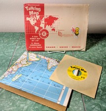 Hammond Talking Map 45 rpm Educational Record w/map Illinois National Bank