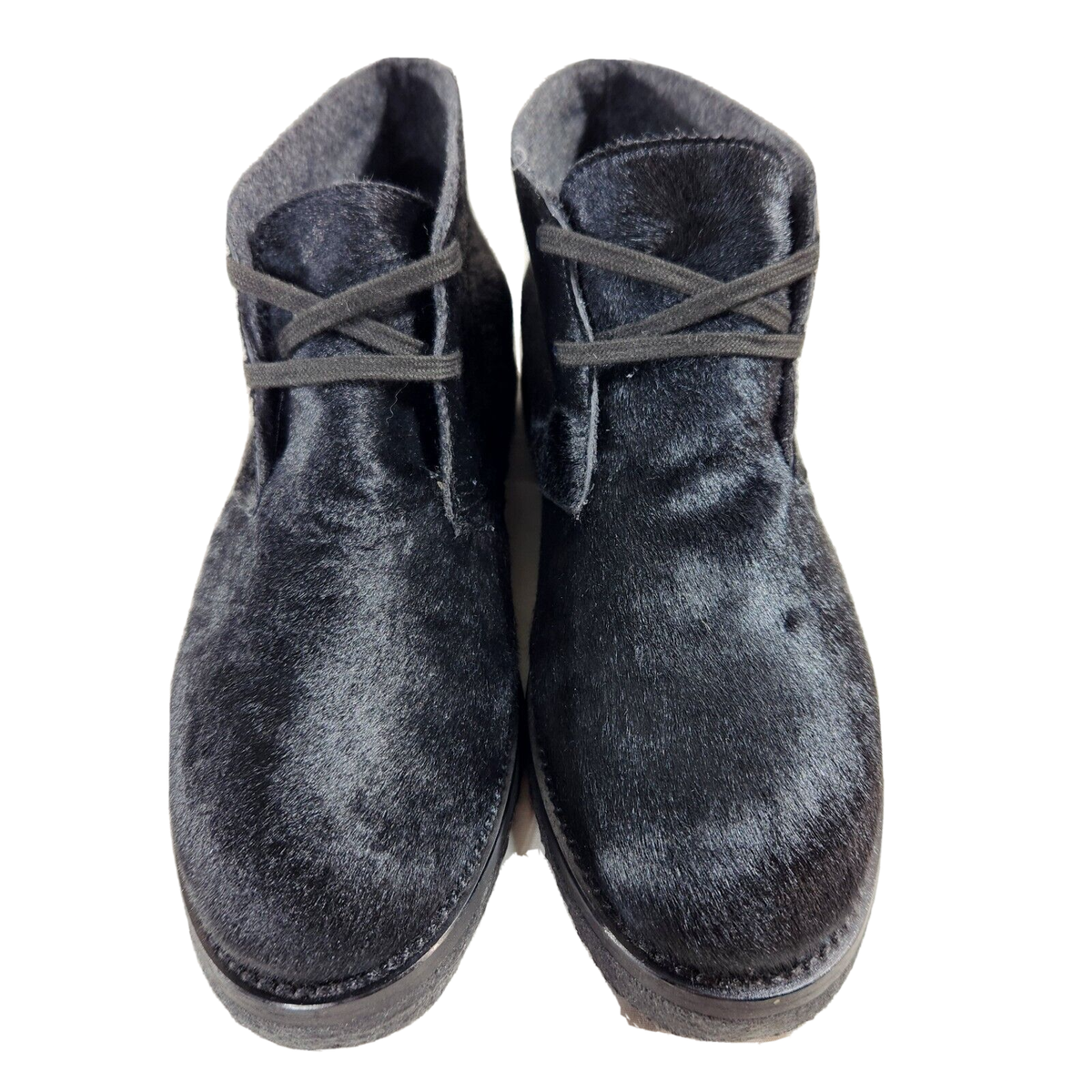 VINCE Clay Calf Hair Chukka Boots $395 Sz 9.5 Black Made In Italy Pony Hair VINCE Clay Calf Hair Chukka Boots $395 Sz 9.5 Black Made In  main image 2
