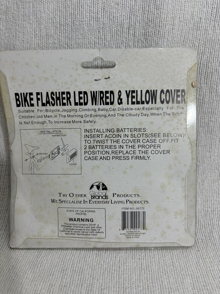 Bike Light 5 Led Yellow Red Blinker Flasher Bicycle Safety Road