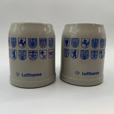 2 Vintage German Lufthansa Airlines Stoneware Beer Mug - Coffee Mug 0.3L