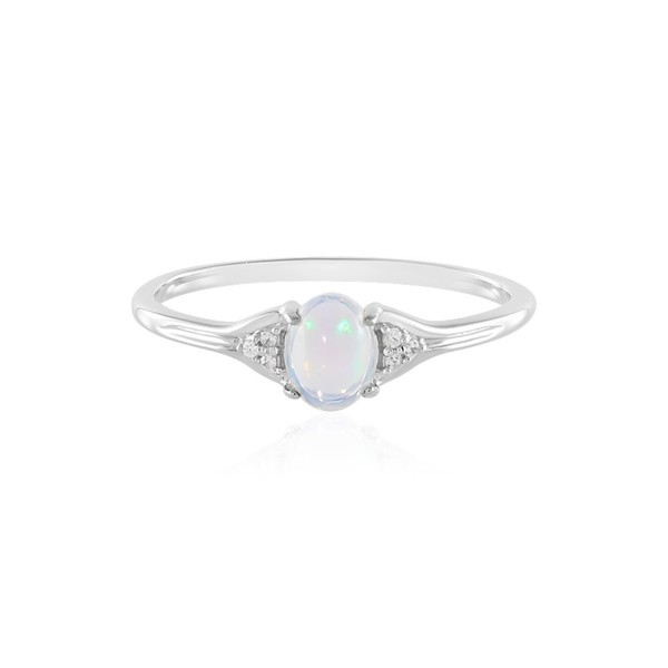 Cavill Ring Damen 925 Sterlingsilber Opal 7X5Mm Zirkon Echtschmuck- Echtschmuck-image