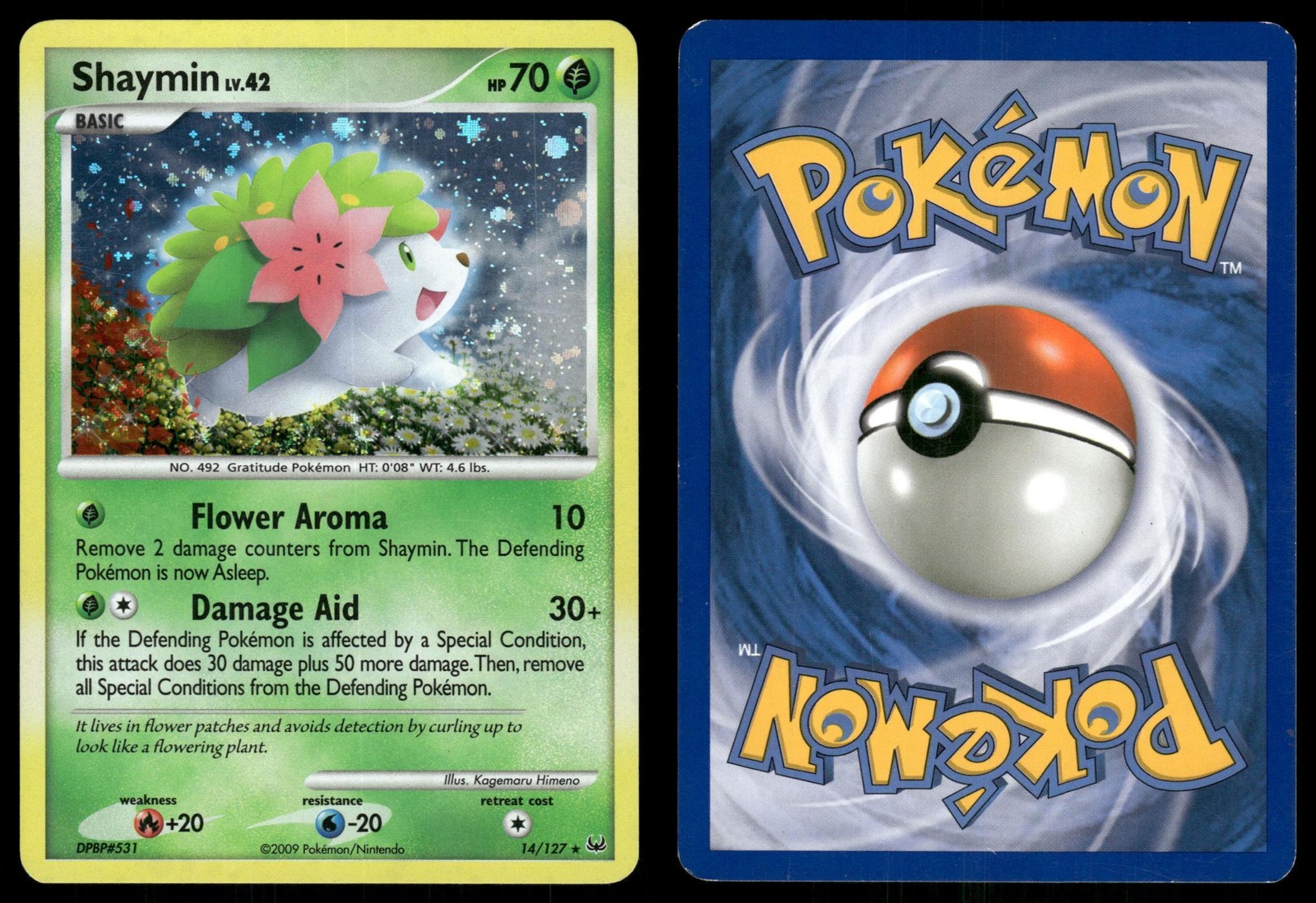 Shaymin 14 LIGHTLY PLAYED Platinum 127 Holo Pokemon Holo