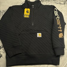 Carhartt Little Boys Black Quilted Quarter Zip Pullover NEW