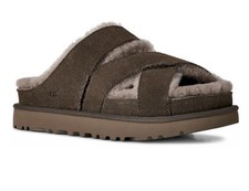 Ugg Women's Greenport Cross Strap Open Toe Slide Sandal in Dense Smoke 8M