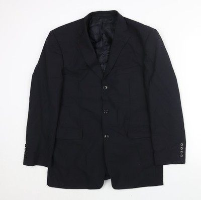 Benvenuto Herren Sakko Anzugjacke schwarz Wolle Größe 42 Regular