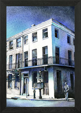 Quadro Stampa su Tela Poster Wall Art Cornice New Orleans Street Corner