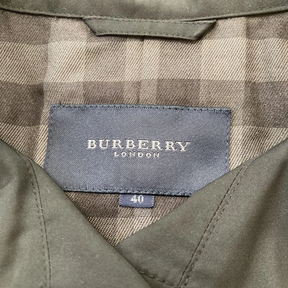 Burberry London Short Trench Coat Jacket Nova Check Size 40 Black 56cm Length - Image 3 of 4