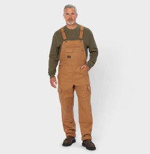 DULUTH Men's Fire Hose Bib Overalls Brown