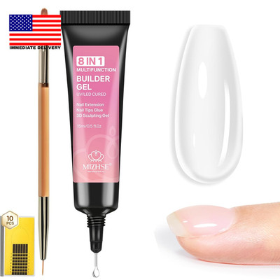Builder Gel for Nails, 8-In-1 Clear Builder Strengthener Gel for Nail Thickening