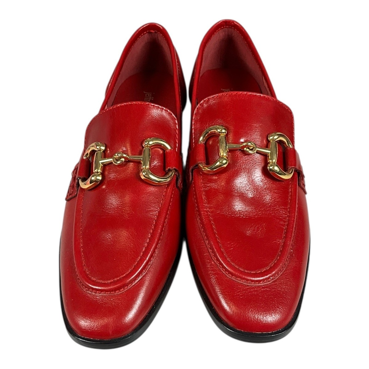 Jeffrey Campbell Red Loafers with Gold Bit Hardware – Women’s Size – NWOB