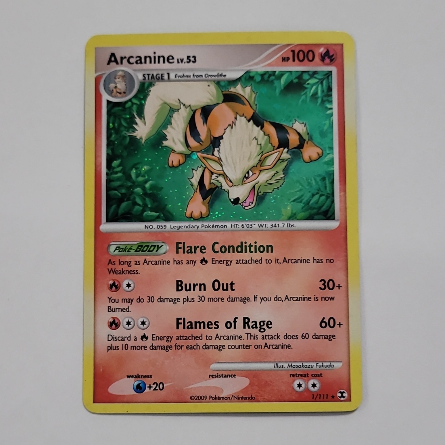 The Pokemon Company Pokemon TCG Arcanine 1/111 Rising Rivals Holo Rare English