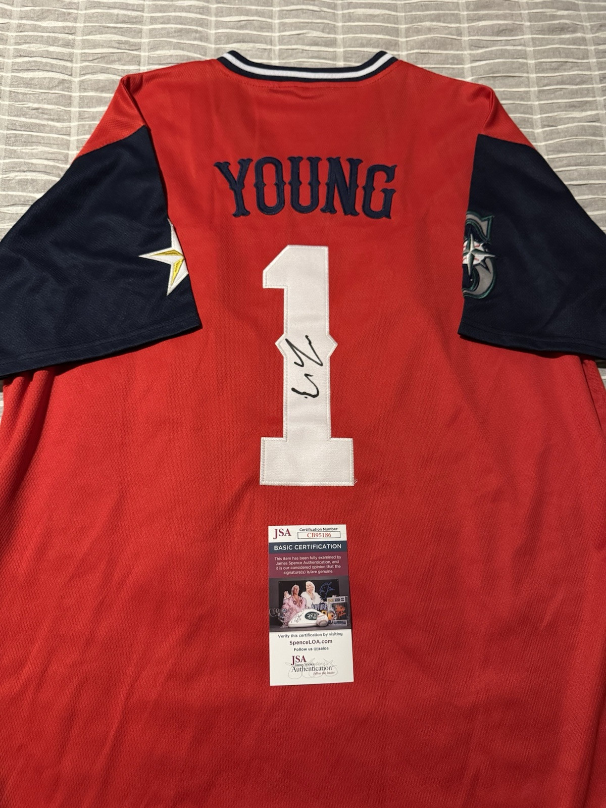 Cole Young Signed 2024 Futures Game Jersey JSA COA AUTHENTIC