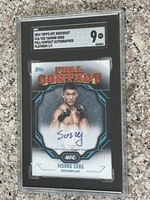 2024 Topps UFC Knockout Full Contact Platinum On Card Auto YADONG SONG 1/1 SGC 9