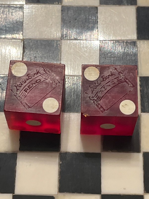Old Golden Bank Casino unnumbered uncancelled dice 062626@