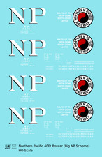 K4 HO Scale Decals Northern Pacific 40 Ft Boxcar White Black and Red Big NP