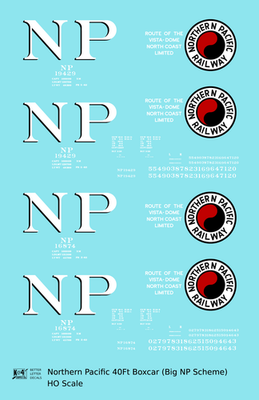 #ad #ad K4 HO Scale Decals Northern Pacific 40 Ft Boxcar White Black and Red Big NP $8.15