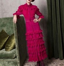 Alice + Olivia Pink Long Dress Lace Ruffle Size S 2018 Model