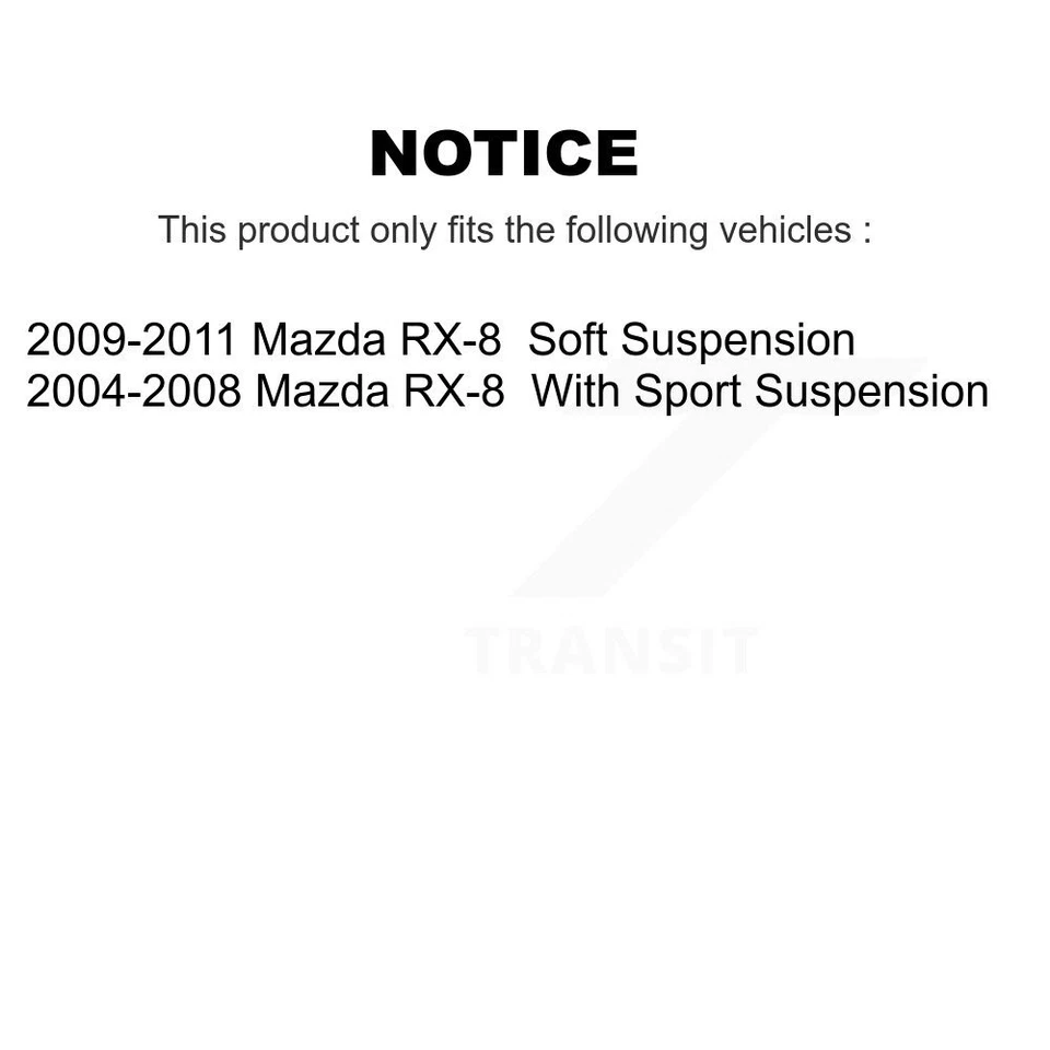 Front Semi-Metallic Rear Ceramic Pads And Disc Brake Rotors Kit For Mazda RX-8 - Image 2 of 4