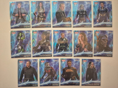 2025 Topps Marvel Studios Chrome 14x Skyblue Raywave Refractor Lot