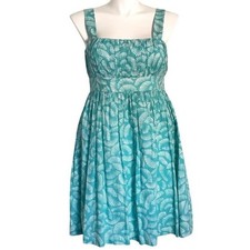 NEW YORK & COMPANY TURQUOISE & WHITE GRAPHIC DRESS