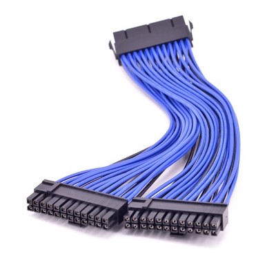 24Pin ATX 1 to 2 Power Supply Extension Cable 24P PSU Power Port Multiplier *kk