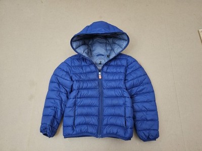 Save The Duck Jacket Kids 6 Blue Ultra Light Hooded Puffer Plumtech Winter Hood