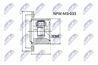 Gelenksatz Antriebswelle NTY NPW-MS-033 FüR L200 Pajero Sport Mitsubishi 84,9Mm