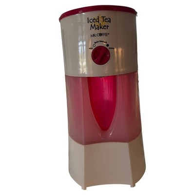 Mr. Coffee Iced Tea Maker Unisex 3 Qt White Pink Adjustable Brew Strength 7M70W