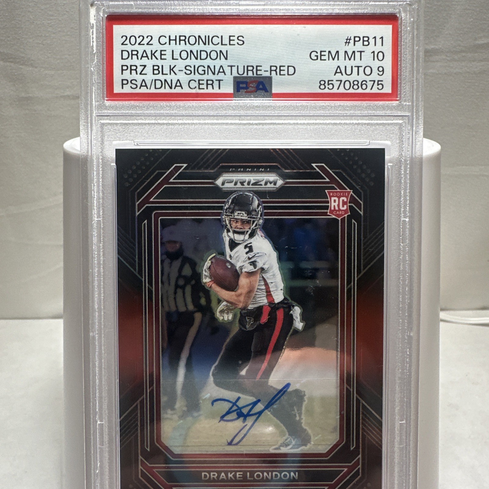 2022 Chronicles Prizm Black Drake London Red /49 Rookie Auto RC PSA 10 #PB-11 SP