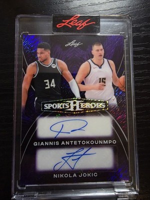 2026 Leaf Sports Heroes Giannis Antetokounmpo & Nikola Jokic DUAL