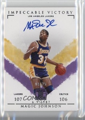 2019-20 Panini Impeccable Victory Signatures 4/25 Magic Johnson Auto HOF 7o6