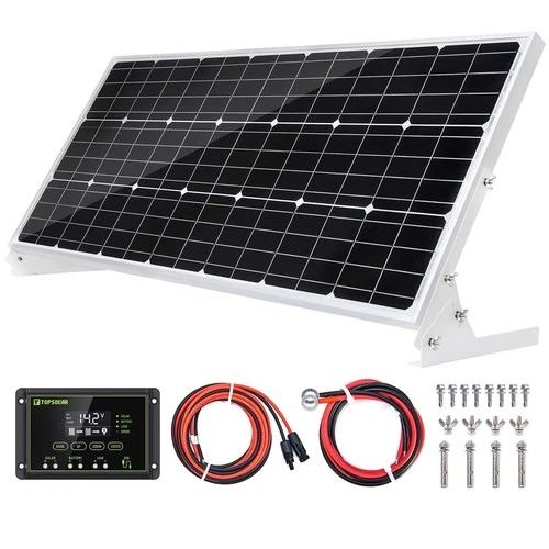 Topsolar 100W 12V Solar Panel Kit Battery Charger 100 Watt 12 Volt Off Grid S...
