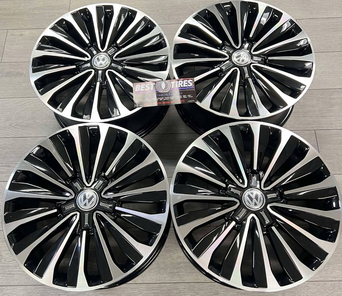 Volkswagen 18インチ ホイールセット 18” Inch 18x8 Volkswagen 18*8 5*112 +42 57.1 Gloss Black Machine