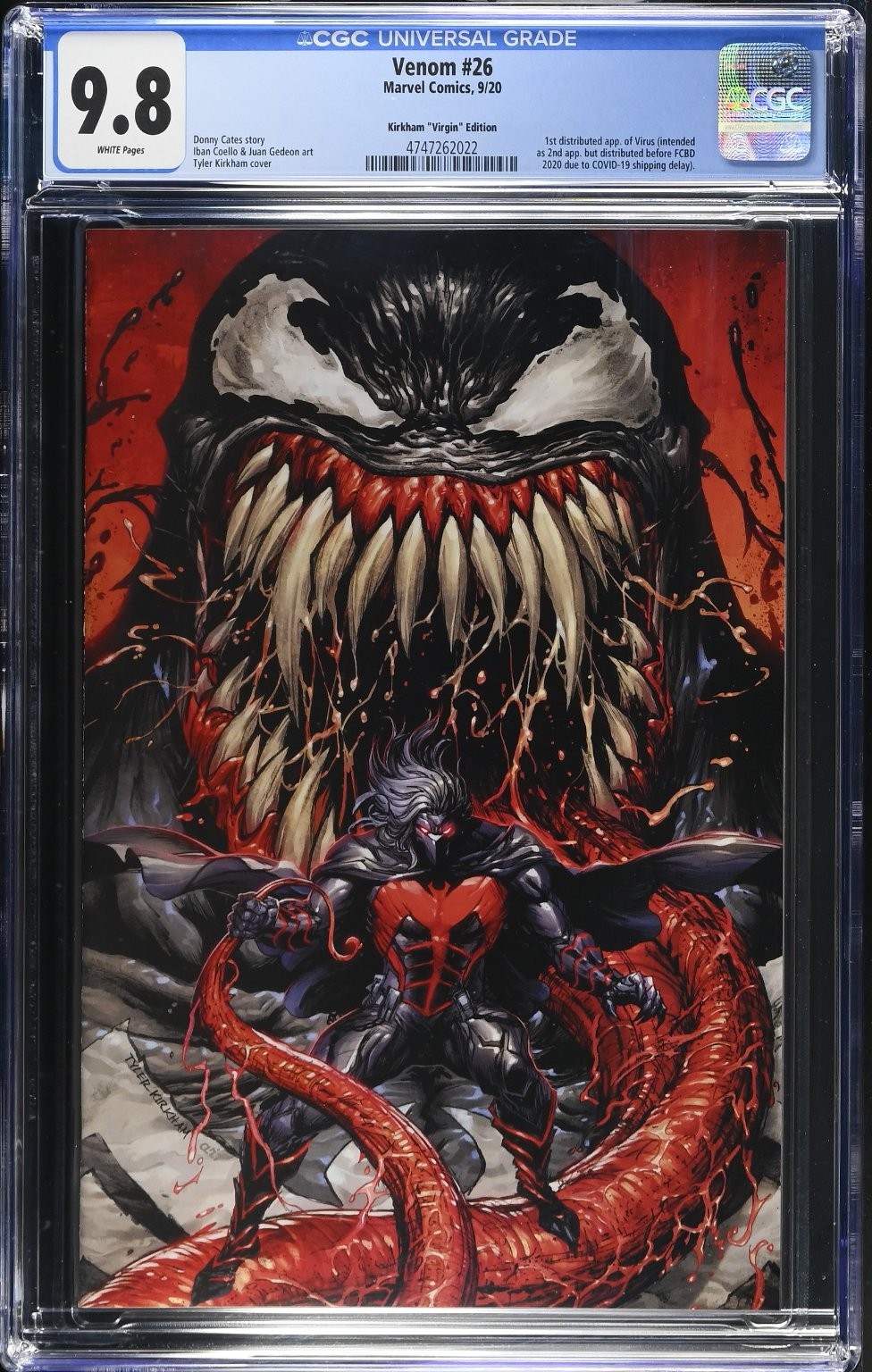 Venom #26 CGC 9.8 White Pages Kirkham Virgin Virus Marvel Comics