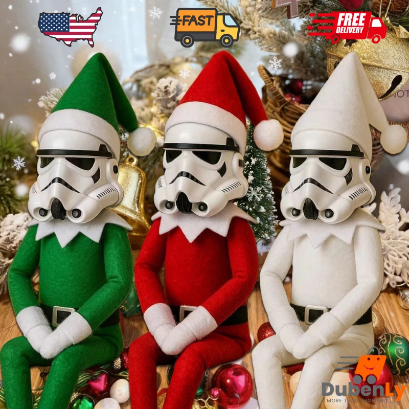 10INCH Christmas On Display Shelf Xmas Plush Elf Toy Tormtrooper Tradition Doll