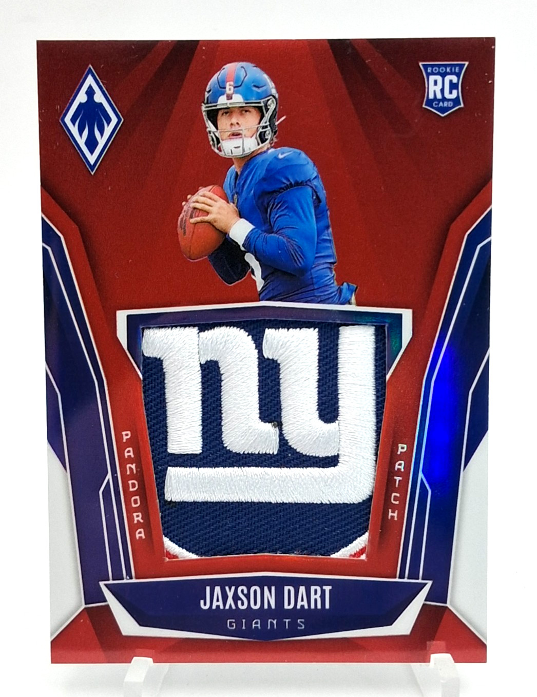 2025 panini phoenix pandora jaxson dart red rookie color match giants patch **