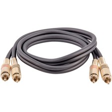 SAPRCA3-BK Premium Black 3 Foot Dual RCA Male to Dual RCA Male Audio Patch Cable