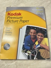 35 SHEETS 8.5"x11" KODAK PREMIUM PHOTO PICTURE PAPER INKJET PRINTS, HIGH GLOSS