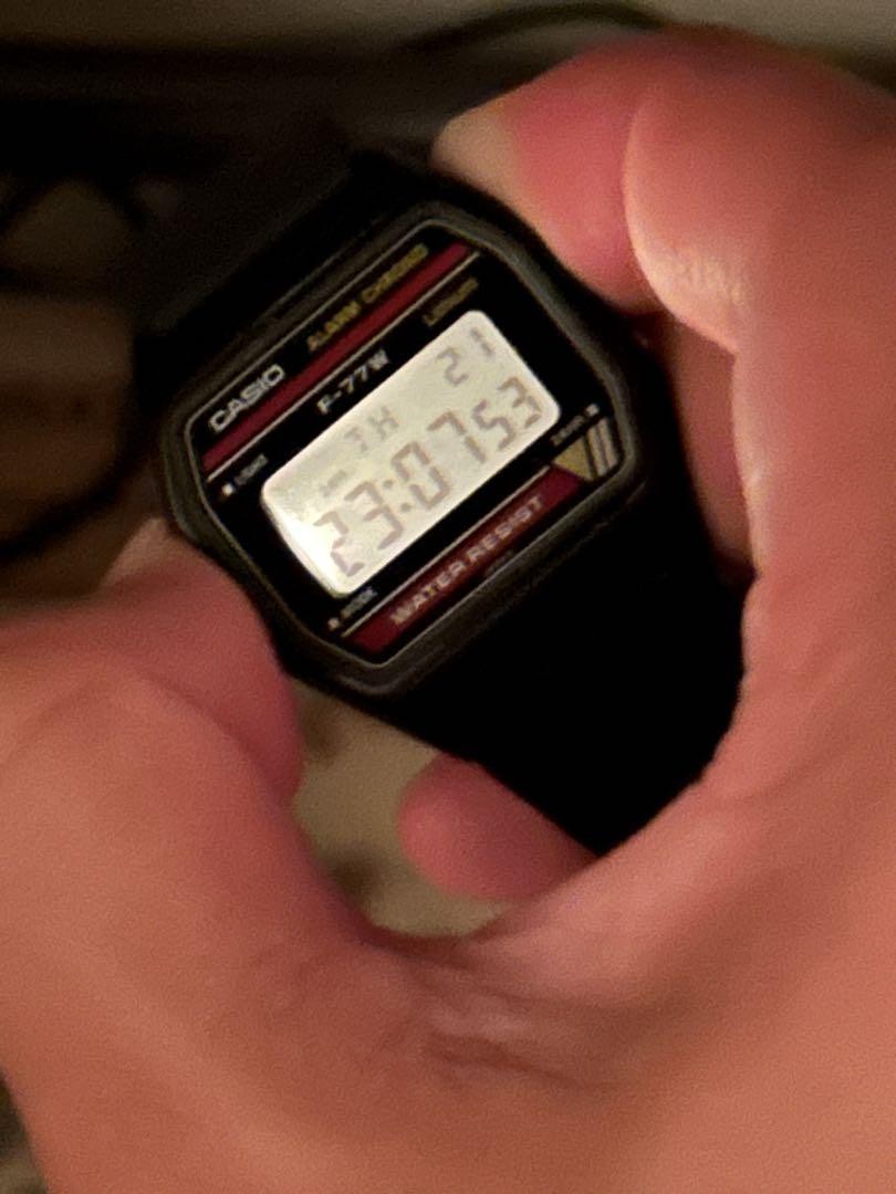 Rare CASIO F-77W 1986 Digital Watch White Light Vintage