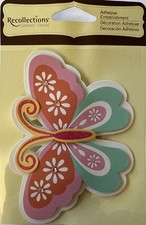 BIG BUTTERFLY Dimensional Glitter Die-Cut Embellishment Sticker 2 1pc 3  x 4.5  
