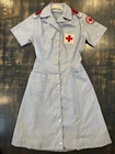 Vintage WWII 1940s 1950s Red Cross Volunteer Military Nurse Uniform Dress