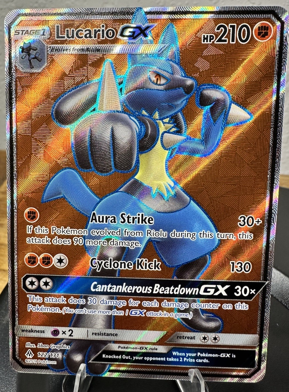 Lucario GX 122/131 Pokemon Forbidden Light Full Art Ultra Rare Holo NM
