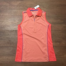Peter Millar Women’s Small Sleeveless Golf shirt Coral NWT