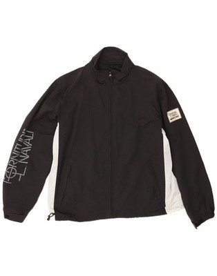 Murphy & Nye Mens Graphic Tracksuit Top Jacket Large Black Colourblock AE04