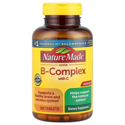 2 X Nature Made, Super-B Complex with Vitamin C, 360 Tablets
