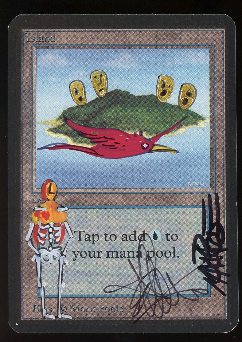 "Birds of Paradise & Time Walk" Alpha Island Alter by Poole/Weber ~ MTG/Magic