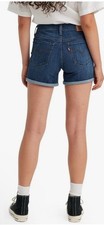 Levi's Women's Rolled Cuff Mid Length Dark Wash Shorts Size 32 NWT