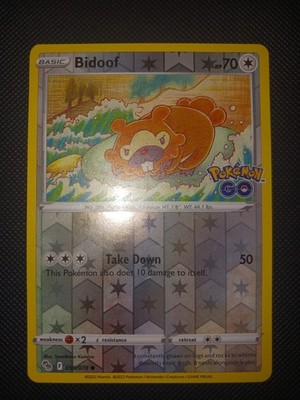 Bidoof (Peelable Ditto) 059/078 Pokémon GO Reverse Holo excellent condition