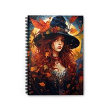 Witchy Fantasy Spiral Notebook - Ruled Line, Art Journal, book of shadows, 6x8