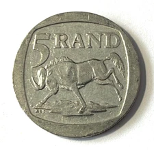 1994 South Africa - Suid-Afrika Coin 5 rand Wildebeest Animal Safari Wildlife